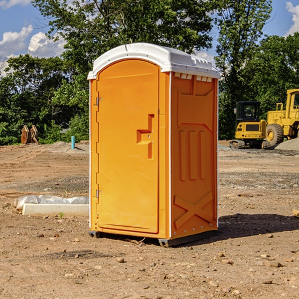 how often are the portable restrooms cleaned and serviced during a rental period in Catlin IL